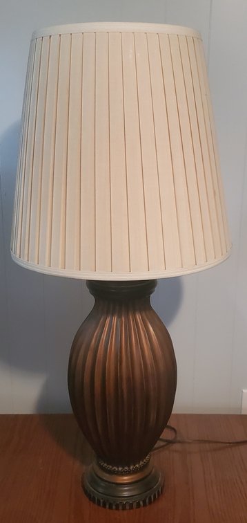 Gold Tone Plaster Lamp 35"h