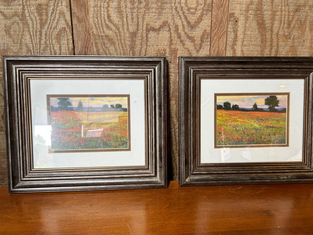 Red Field I & II Prints 13.5x11.5