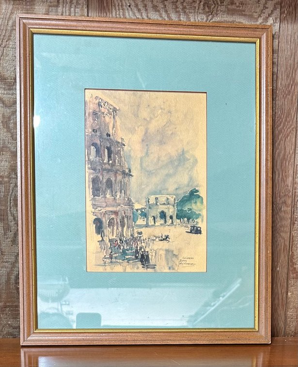 Signed "Colleseo Roma" Print by Jan Korthals - 19.5x15.5