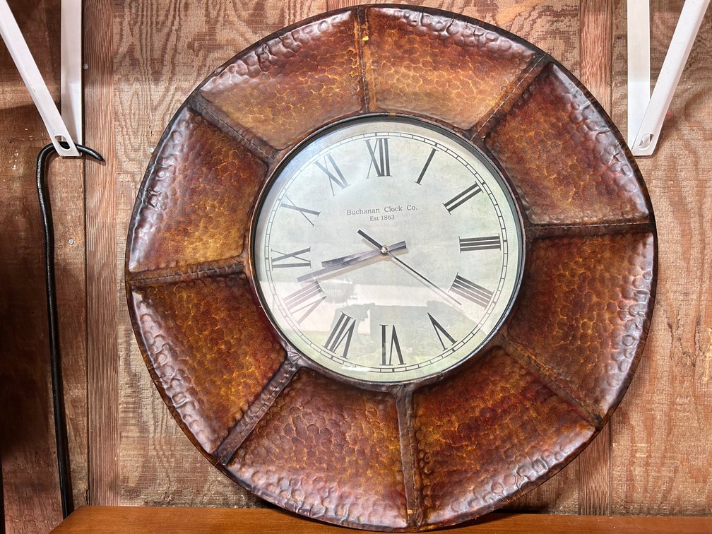 Buchanan Clock Co. Round Metal Wall Clock - 24" diam