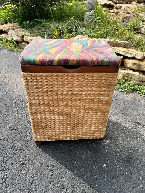 Wood & Wicker Laundry Hamper