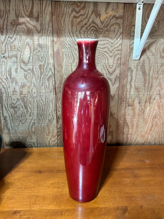 Large Red Ceramic Vase - 18"