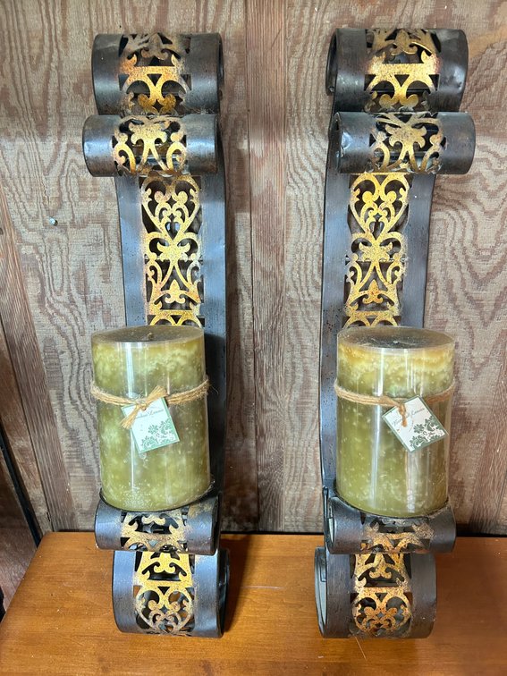 Metal Sconce Candle Holders-23"