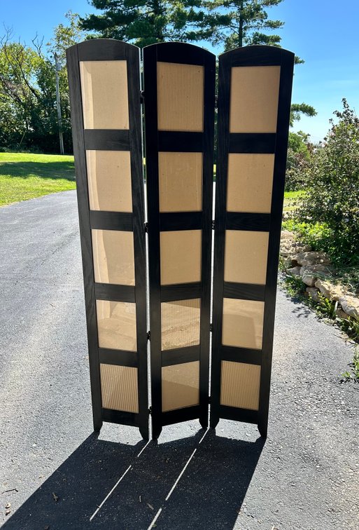 Black Wood Room Divider - Holds Pictures