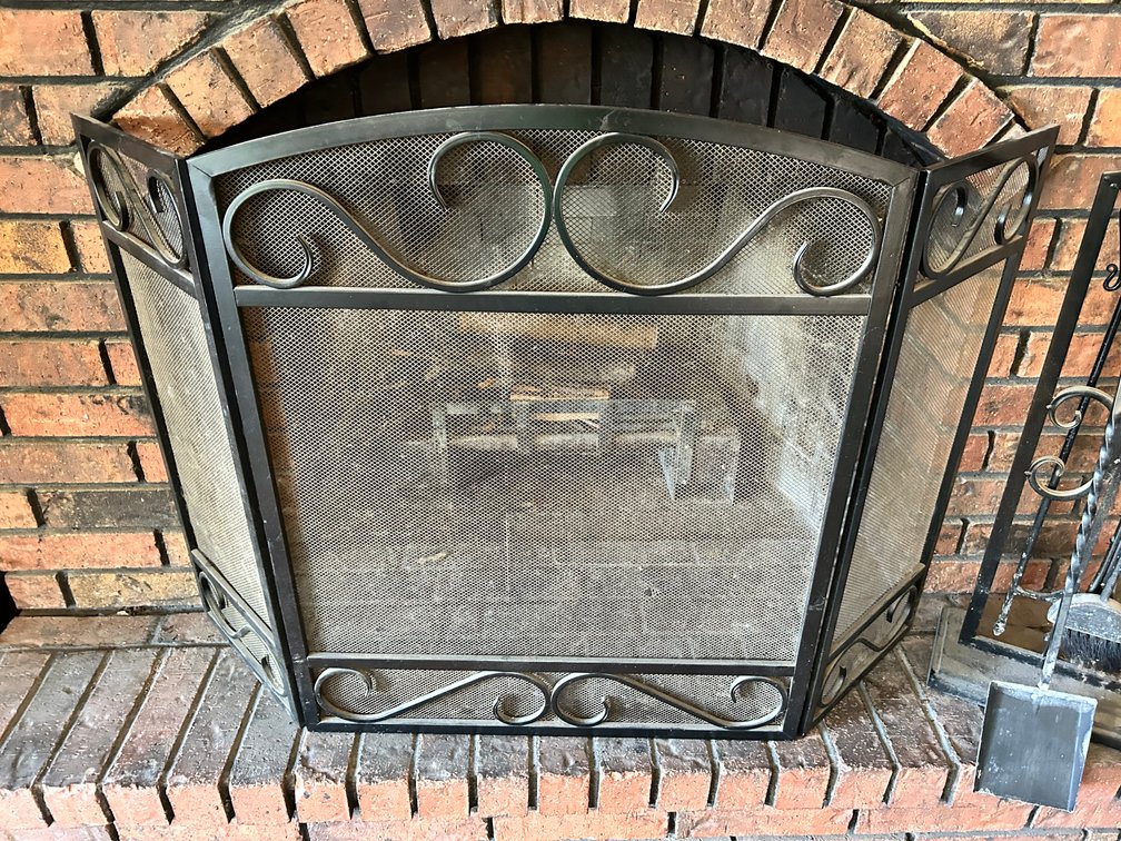 Black Metal Firescreen and Accessories