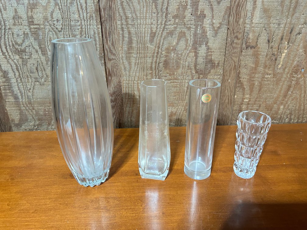 3 Crystal Vases