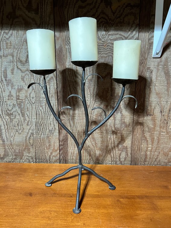 Wrought Iron 3 Candle Holder