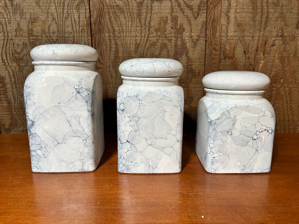Marble-Look Canisters