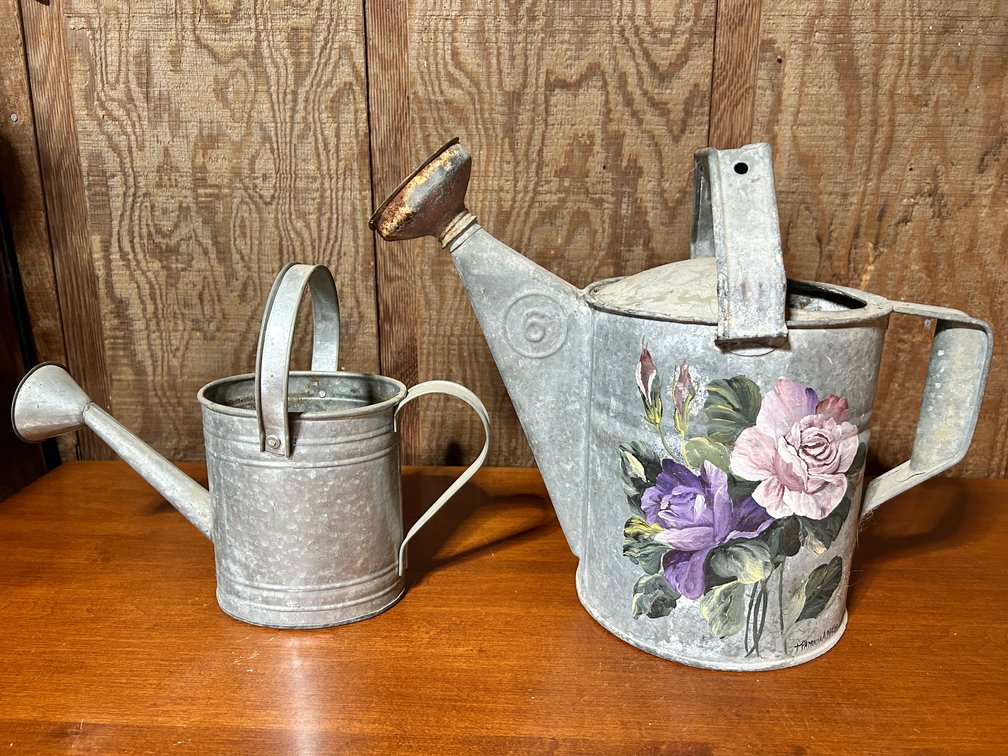 Vintage Galvanized Steel Watering Cans