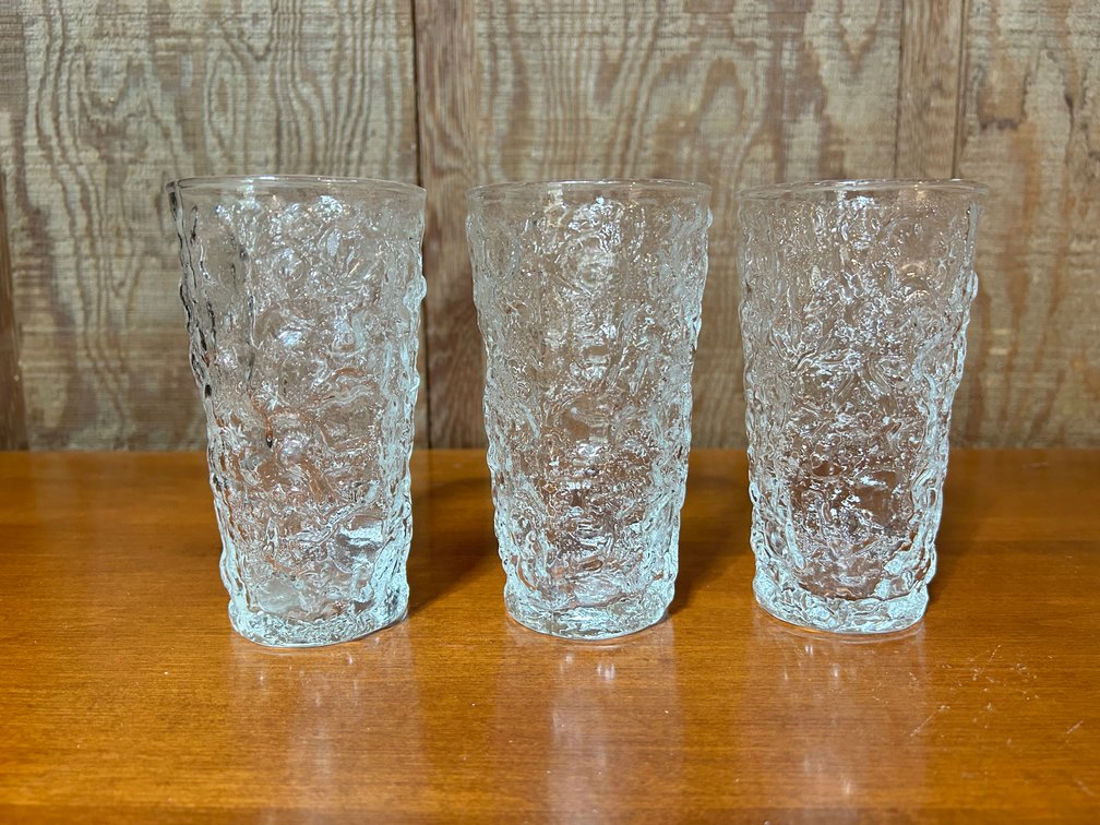 Lot of 3 Vintage Anchor Hocking Lido Milano Tumblers