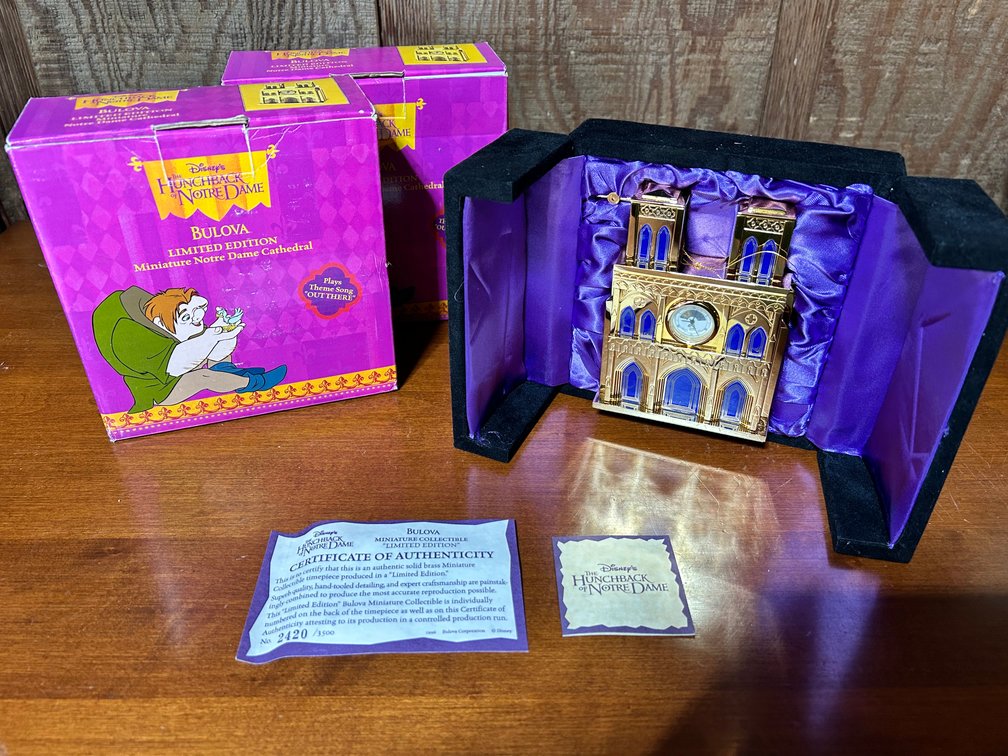 2 New in Box Cathedral Mini Clocks