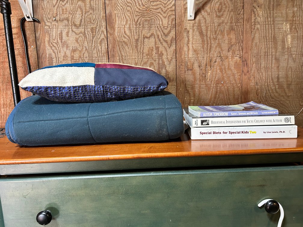 Weighted Blanket & Sensory Pillow with Books about Autism