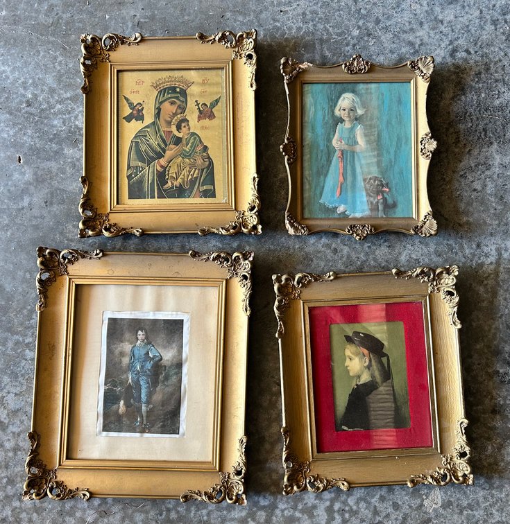 Lot of 3 Prints with Gold Tone Frames