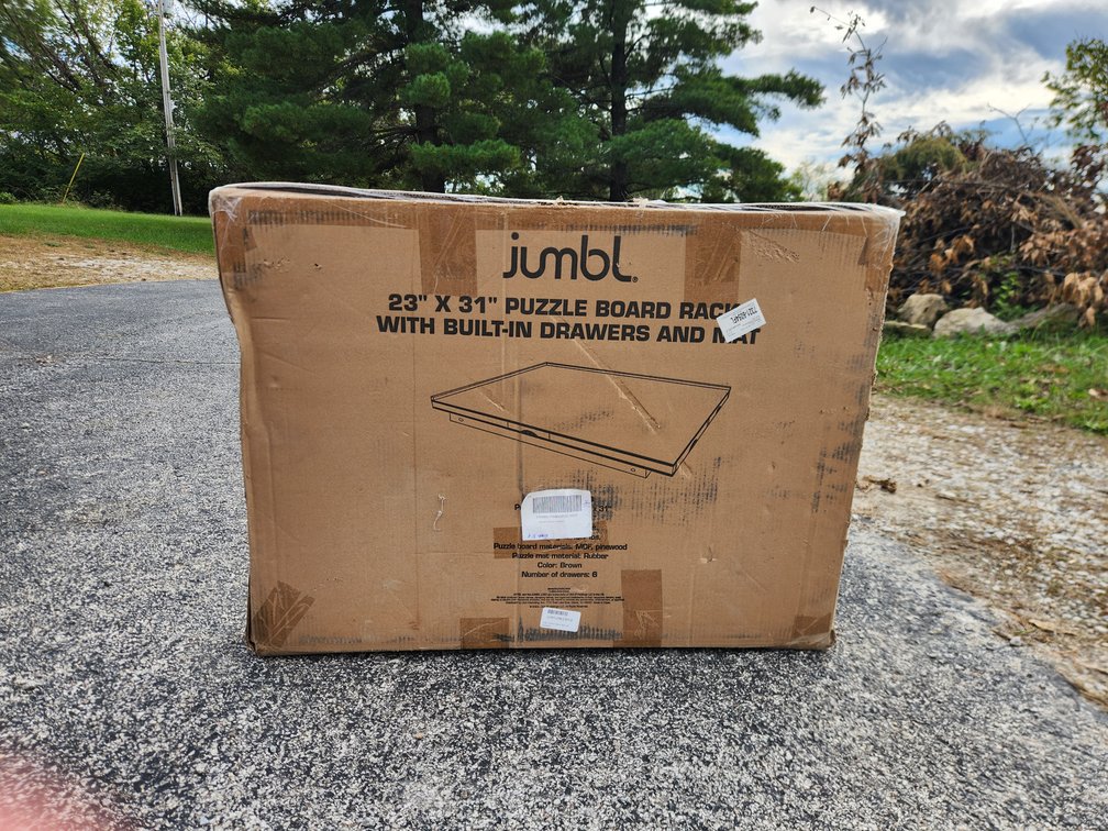 Jumbl 23'' x 31'' Puzzle Board Rack with Built in Drawers and Mat