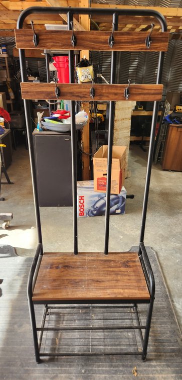 Metal & Wood Coat & Shoe Rack