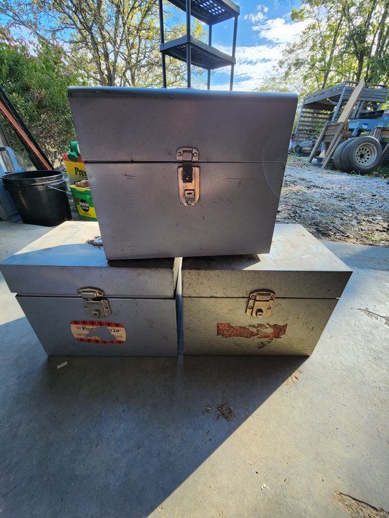 3 Metal Lockboxes No Keys