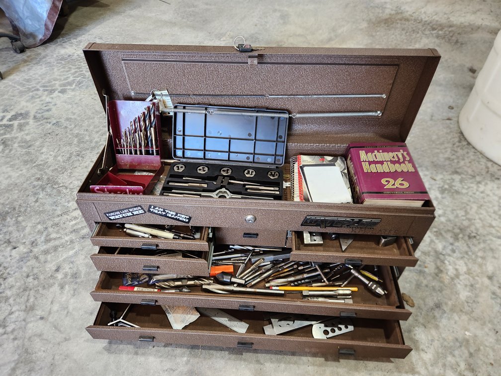 Large Toolbox w/ Assortment of Bits and Key