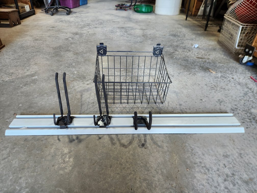 Craftsman Versatrack Wall Storage System and Hooks w/ Metal Basket