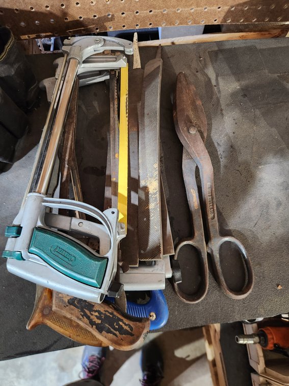 Set of Handsaws and Filers w/ Forge Steel Tin Snips
