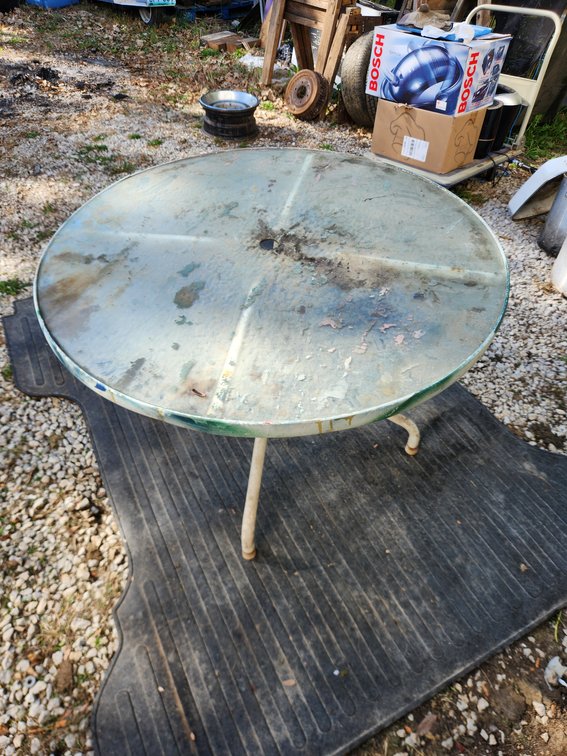 Textured Glass Patio Table