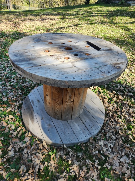 2 Large Wooden Cable Spool (one not pictured)