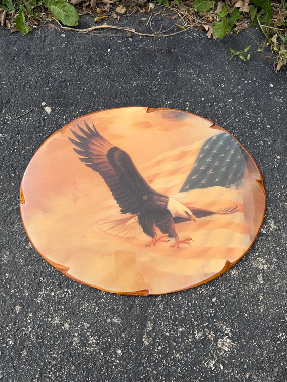 Bald eagle wooden wall plaque
