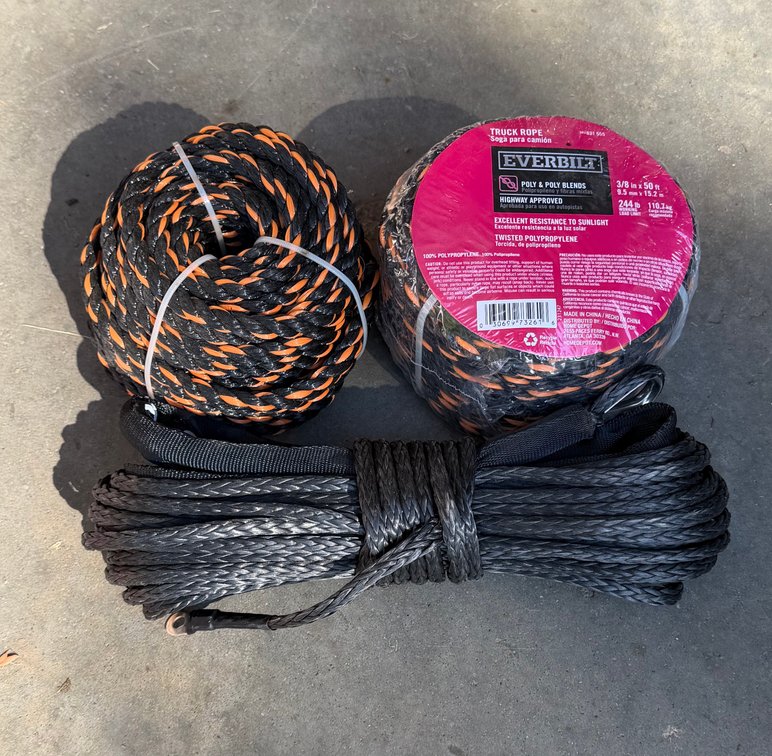 Lot of 3/8 truck rope