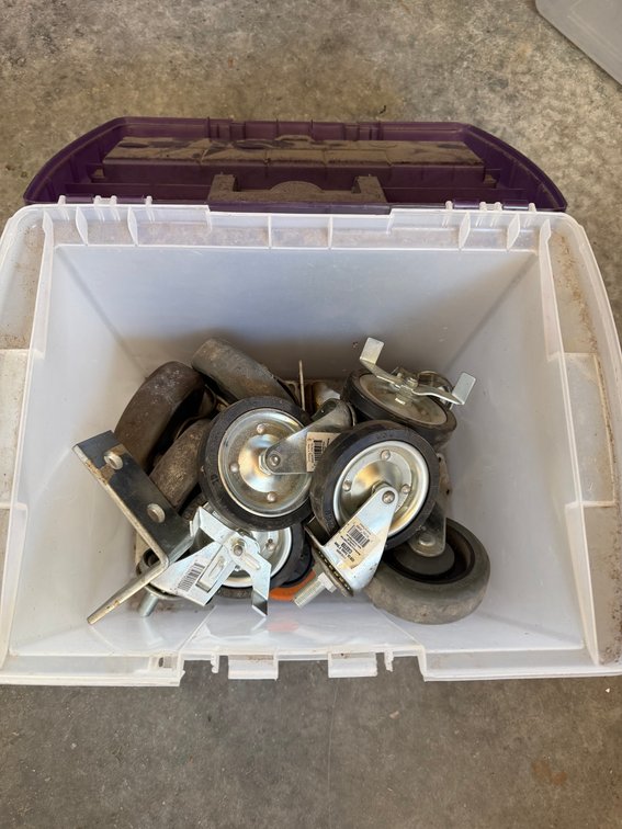 Lot of swivel wheels