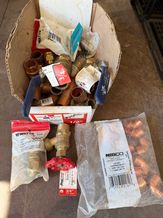 Lot of plumbing supplies