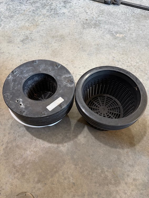 Bucket baskets for Hydroponic Growing, four 10” seven 6”