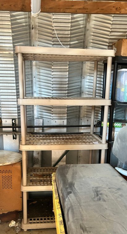 Lot of 1 Black & 1 White Plastic Shelves (same size)