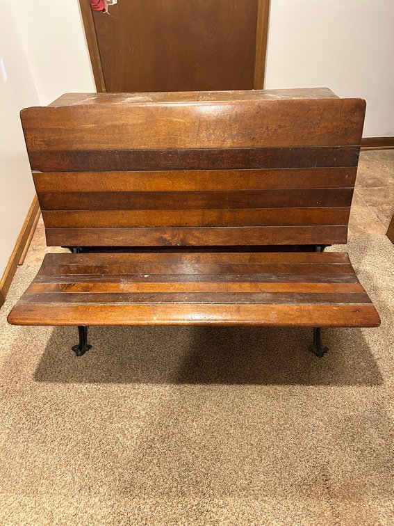 Vintage Wooden School Desk Bench
