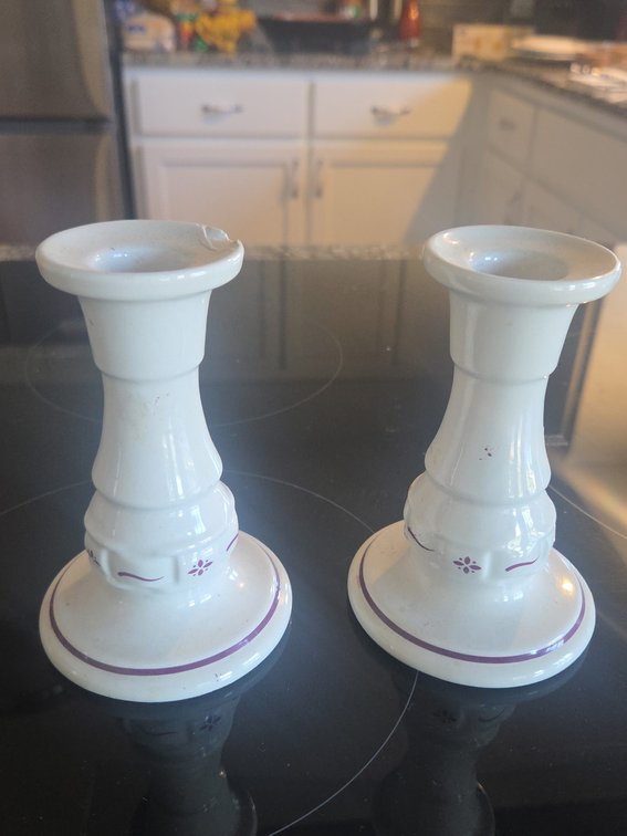 Longaberger Ceramic Tapered Candle Holders