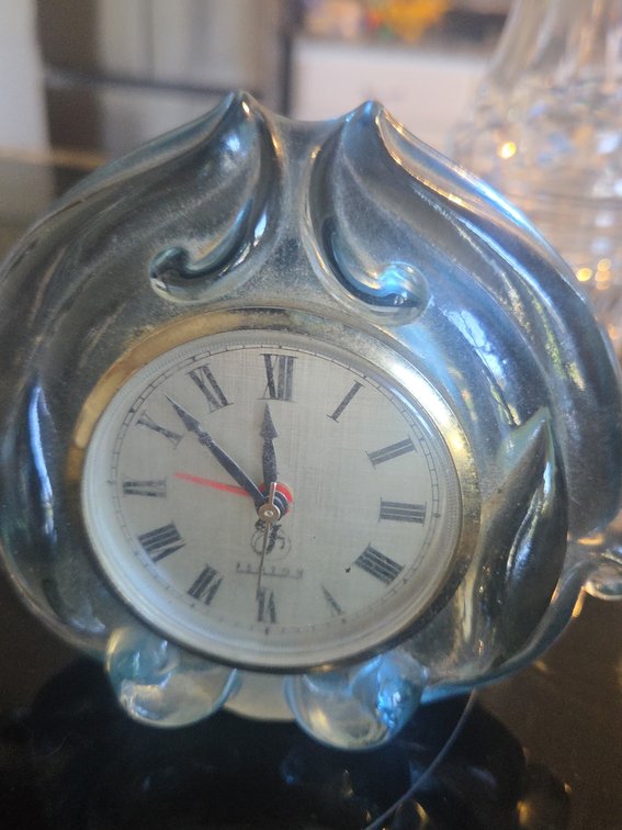 Fenton Blue Glass Clock