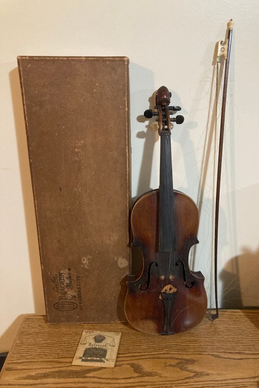 Antique Violin w/Bow, Box & Strings