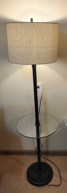 Metal Lamp with Glass Table 61"h