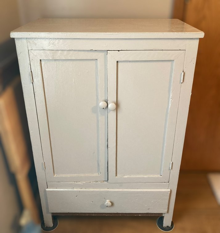 Vintage White 2-Door Cabinet, 24"x14"x36"h