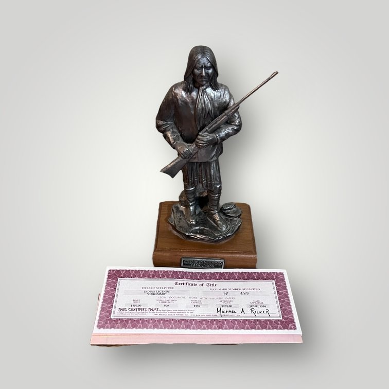 Pewter 9.5" Indian Legends "Geronimo", COA/Signed/Numbered