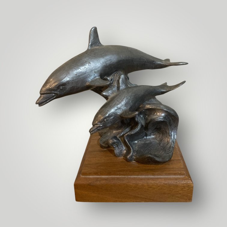 Pewter 9" Florida Coastal Dolphins COA/Signed/Numbered