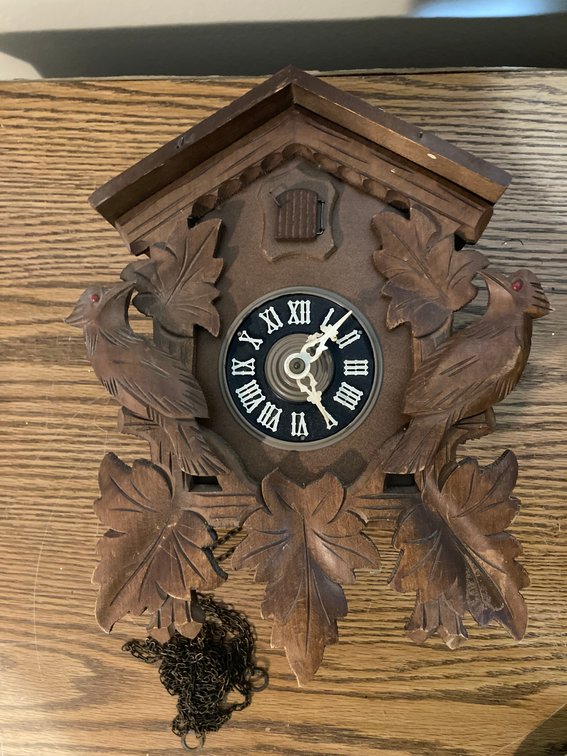 Vintage Cuckoo Clock with Birds 11"