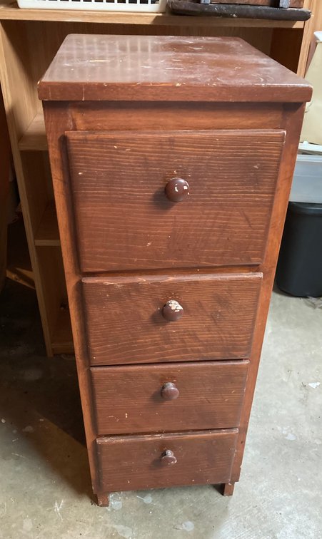 Vintage 4 Drawer Cabinet 35x15x12