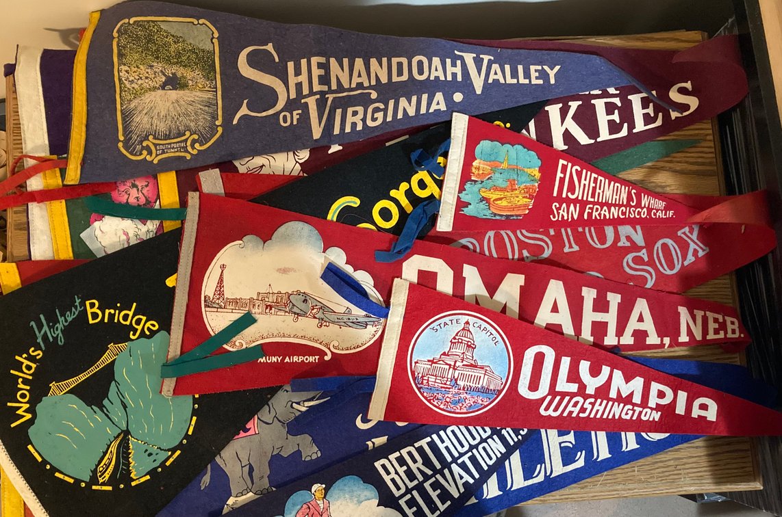 Lot of Vintage Pennants 