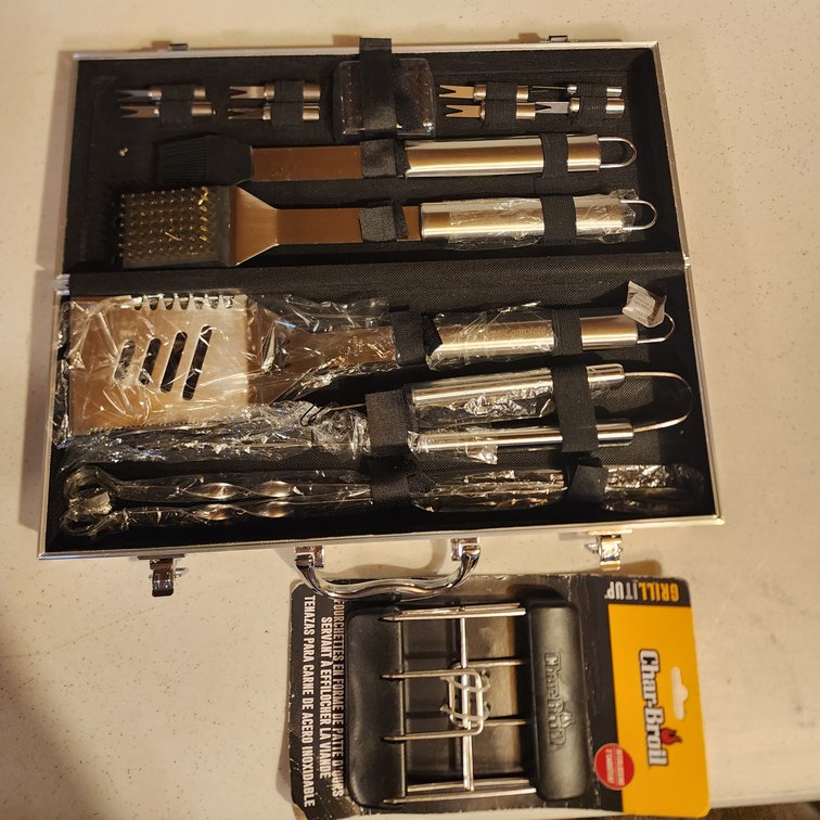 BBQ Utensil Set in Case and Meat Shredders