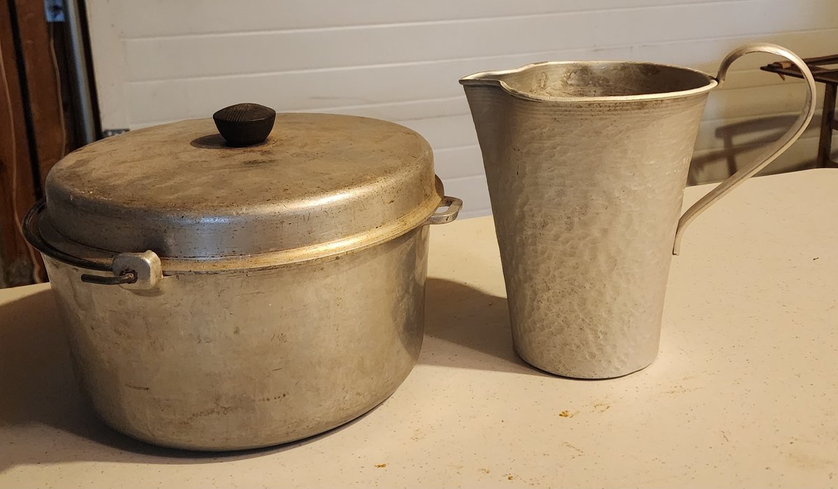 Vintage Aluminum Dutch Oven and Pitcher