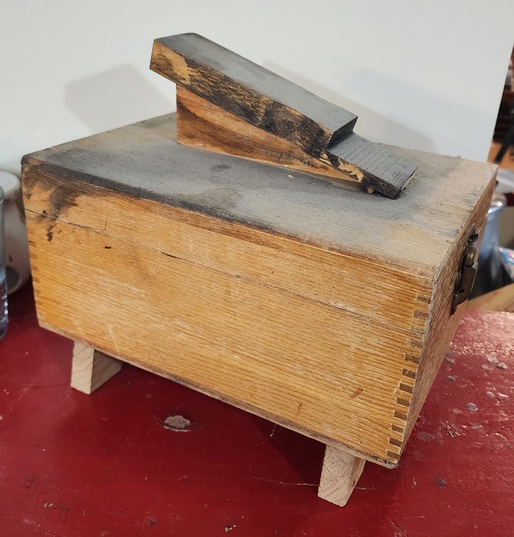 Wood Shoe Shine Box with Brushes