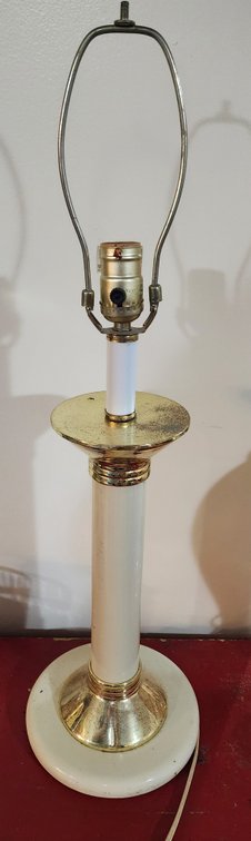 White and Gold Candle Stick Lamp 26"h, working