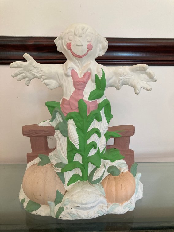 Large Hobbyist Ceramic Scarecrow, Re-paintable