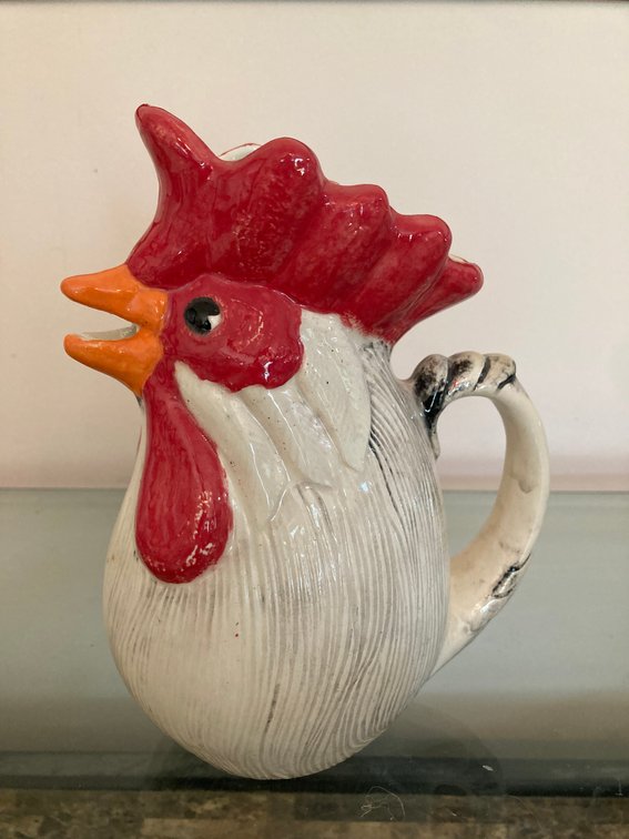 Ceramic Hand Painted Rooster Creamer/Pitcher, 8x5x5
