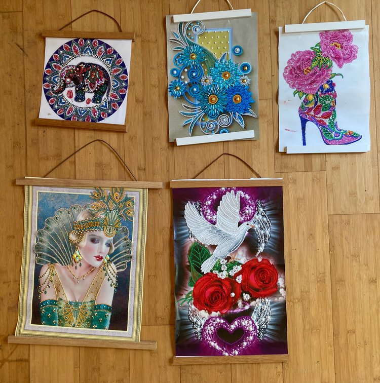 Diamond Art Club Artwork, Variety of Scroll Hangings