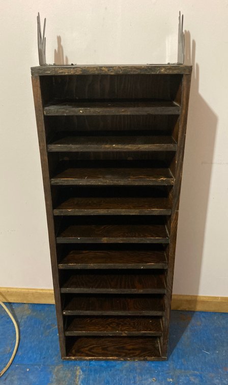 Vintage Handmade Slotted Cabinet